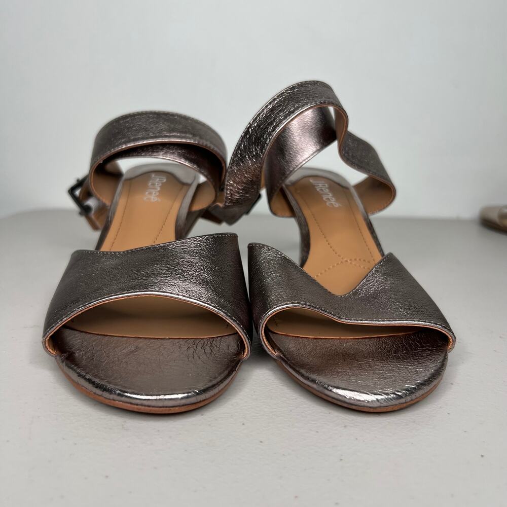 J. Renee Metallic Ankle Wrap Soncino Heels Size 10.5 W - Picture 7 of 8